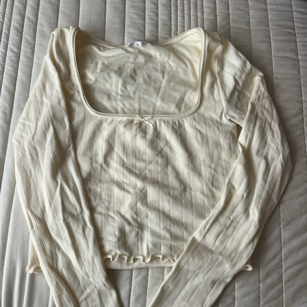 Altar'd State Cream Long Sleeve Top